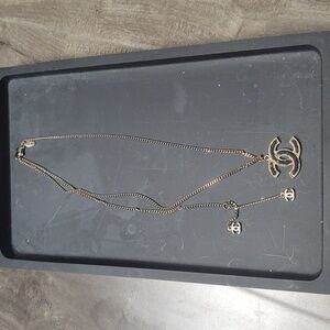 Tweed CC Pendant Necklace